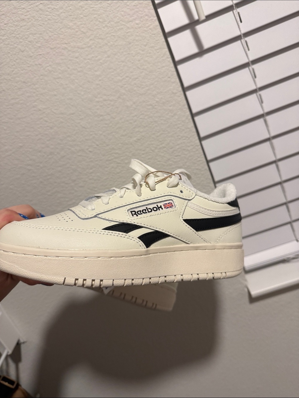 Reebok Cream and Black Low-Top Casual Sneakers